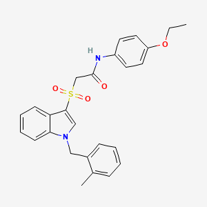 molecular formula C26H26N2O4S B2678834 N-(4-乙氧基苯基)-2-((1-(2-甲基苯基)-1H-吲哚-3-基)磺酰)乙酰胺 CAS No. 850932-85-3