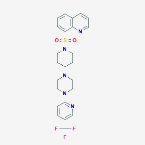 8-[(4-{4-[5-(Trifluoromethyl)pyridin-2-yl]piperazin-1-yl}piperidin-1-yl)sulfonyl]quinoline