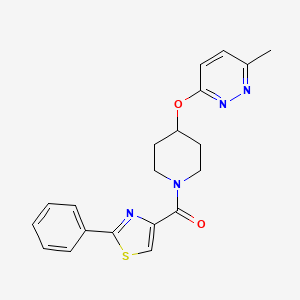 molecular formula C20H20N4O2S B2678842 (4-((6-Methylpyridazin-3-yl)oxy)piperidin-1-yl)(2-phenylthiazol-4-yl)methanone CAS No. 1797958-06-5