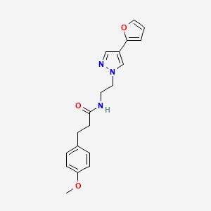N-(2-(4-(furan-2-yl)-1H-pyrazol-1-yl)ethyl)-3-(4-methoxyphenyl)propanamide