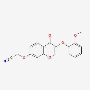 molecular formula C18H13NO5 B2678853 2-[3-(2-Methoxyphenoxy)-4-oxochromen-7-yl]oxyacetonitrile CAS No. 637751-47-4