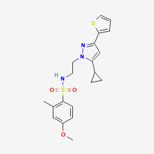 N-(2-(5-cyclopropyl-3-(thiophen-2-yl)-1H-pyrazol-1-yl)ethyl)-4-methoxy-2-methylbenzenesulfonamide