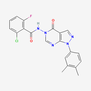 2-chloro-N-(1-(3,4-dimethylphenyl)-4-oxo-1H-pyrazolo[3,4-d]pyrimidin-5(4H)-yl)-6-fluorobenzamide