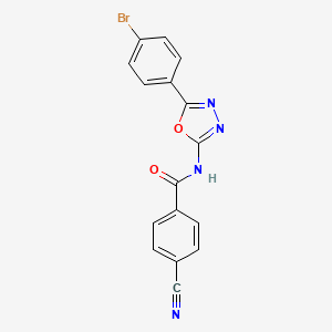 N-(5-(4-bromophenyl)-1,3,4-oxadiazol-2-yl)-4-cyanobenzamide