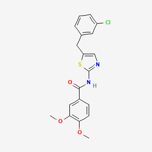 molecular formula C19H17ClN2O3S B2678870 N-[5-(3-Chloro-benzyl)-thiazol-2-yl]-3,4-dimethoxy-benzamide CAS No. 327062-15-7