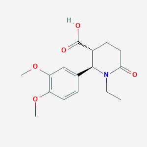 (2R,3R)-2-(3,4-dimethoxyphenyl)-1-ethyl-6-oxopiperidine-3-carboxylic acid