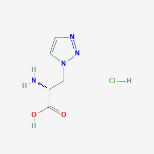 molecular formula C5H9ClN4O2 B2678874 (2R)-2-Amino-3-(triazol-1-yl)propanoic acid;hydrochloride CAS No. 2378490-42-5