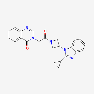 molecular formula C23H21N5O2 B2678879 3-[2-[3-(2-Cyclopropylbenzimidazol-1-yl)azetidin-1-yl]-2-oxoethyl]quinazolin-4-one CAS No. 2380041-96-1