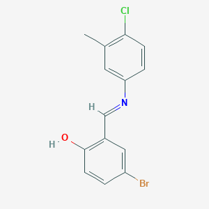 molecular formula C14H11BrClNO B2678885 4-溴-2-{(E)-[(4-氯-3-甲基苯基)亚胺]甲基}苯酚 CAS No. 1232820-48-2