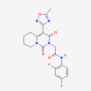 molecular formula C19H17F2N5O4 B2678887 N-(2,4-difluorophenyl)-2-[4-(5-methyl-1,2,4-oxadiazol-3-yl)-1,3-dioxo-5,6,7,8-tetrahydro-1H-pyrido[1,2-c]pyrimidin-2(3H)-yl]acetamide CAS No. 1775402-96-4