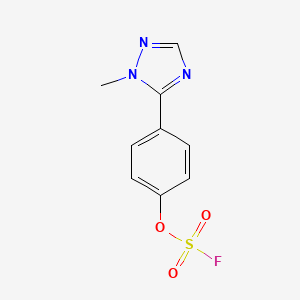 molecular formula C9H8FN3O3S B2678889 5-(4-Fluorosulfonyloxyphenyl)-1-methyl-1,2,4-triazole CAS No. 2411262-04-7