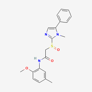 N-(2-methoxy-5-methylphenyl)-2-((1-methyl-5-phenyl-1H-imidazol-2-yl)sulfinyl)acetamide