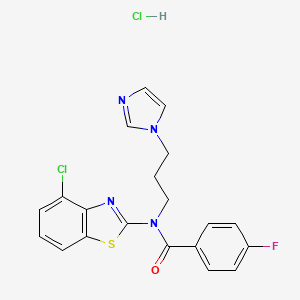 N-(3-(1H-imidazol-1-yl)propyl)-N-(4-chlorobenzo[d]thiazol-2-yl)-4-fluorobenzamide hydrochloride