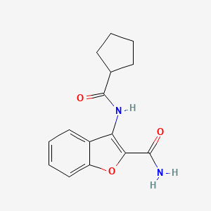 B2678895 3-(Cyclopentanecarboxamido)benzofuran-2-carboxamide CAS No. 898372-56-0