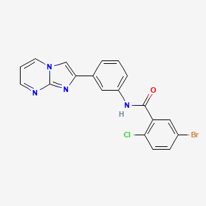 molecular formula C19H12BrClN4O B2678902 5-bromo-2-chloro-N-(3-(imidazo[1,2-a]pyrimidin-2-yl)phenyl)benzamide CAS No. 863020-28-4