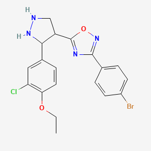 3-(4-Bromophenyl)-5-[3-(3-chloro-4-ethoxyphenyl)pyrazolidin-4-yl]-1,2,4-oxadiazole