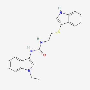 molecular formula C21H22N4OS B2678919 1-(2-((1H-indol-3-yl)thio)ethyl)-3-(1-ethyl-1H-indol-3-yl)urea CAS No. 941951-47-9