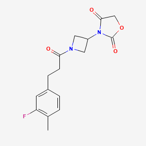 molecular formula C16H17FN2O4 B2678922 3-(1-(3-(3-Fluoro-4-methylphenyl)propanoyl)azetidin-3-yl)oxazolidine-2,4-dione CAS No. 2034271-03-7