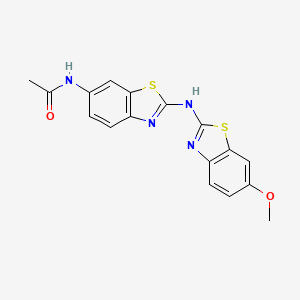 molecular formula C17H14N4O2S2 B2678924 N-(2-((6-甲氧基苯并[d]噻唑-2-基)氨基)苯并[d]噻唑-6-基)乙酰胺 CAS No. 862975-48-2