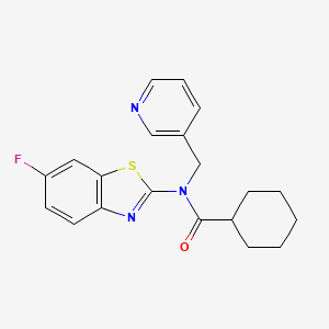 N-(6-fluoro-1,3-benzothiazol-2-yl)-N-(pyridin-3-ylmethyl)cyclohexanecarboxamide