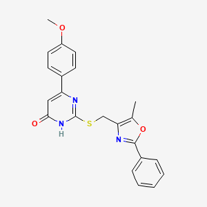 6-(4-Methoxyphenyl)-2-(((5-methyl-2-phenyloxazol-4-yl)methyl)thio)pyrimidin-4-ol