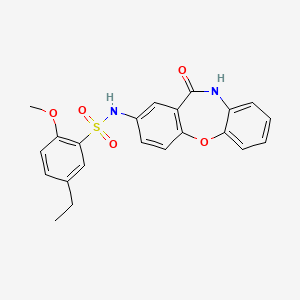 molecular formula C22H20N2O5S B2678932 5-ethyl-2-methoxy-N-(11-oxo-10,11-dihydrodibenzo[b,f][1,4]oxazepin-2-yl)benzenesulfonamide CAS No. 922063-21-6