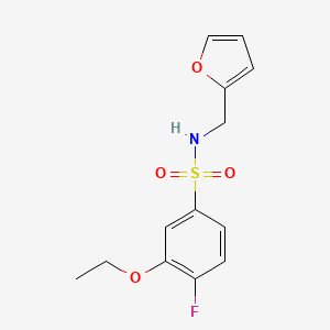 molecular formula C13H14FNO4S B2678935 3-ethoxy-4-fluoro-N-(furan-2-ylmethyl)benzenesulfonamide CAS No. 713500-94-8