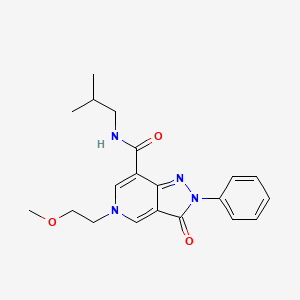 molecular formula C20H24N4O3 B2678945 N-isobutyl-5-(2-methoxyethyl)-3-oxo-2-phenyl-3,5-dihydro-2H-pyrazolo[4,3-c]pyridine-7-carboxamide CAS No. 921579-60-4