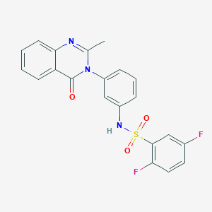 molecular formula C21H15F2N3O3S B2678946 2,5-二氟-N-(3-(2-甲基-4-氧代喹唑啉-3(4H)-基)苯基)苯磺酰胺 CAS No. 898421-07-3