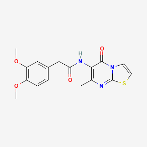 molecular formula C17H17N3O4S B2678949 2-(3,4-dimethoxyphenyl)-N-(7-methyl-5-oxo-5H-thiazolo[3,2-a]pyrimidin-6-yl)acetamide CAS No. 946357-71-7
