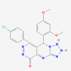 molecular formula C20H16ClN7O3 B267896 10-(4-chlorophenyl)-8-(2,4-dimethoxyphenyl)-2,4,5,6,7,11,12-heptazatricyclo[7.4.0.03,7]trideca-1,3,9,11-tetraen-13-one 
