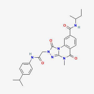 molecular formula C26H30N6O4 B2678962 N-(sec-butyl)-2-(2-((4-isopropylphenyl)amino)-2-oxoethyl)-4-methyl-1,5-dioxo-1,2,4,5-tetrahydro-[1,2,4]triazolo[4,3-a]quinazoline-8-carboxamide CAS No. 1206999-42-9
