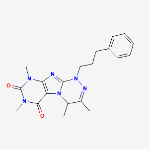 molecular formula C20H24N6O2 B2678967 3,4,7,9-四甲基-1-(3-苯基丙基)-5,7,9-三氢-4H-1,2,4-三唑并[4,3-h]嘧啶-6,8-二酮 CAS No. 898409-80-8