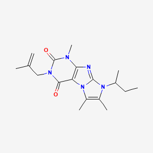 molecular formula C18H25N5O2 B2678971 8-(sec-butyl)-1,6,7-trimethyl-3-(2-methylallyl)-1H-imidazo[2,1-f]purine-2,4(3H,8H)-dione CAS No. 915931-68-9