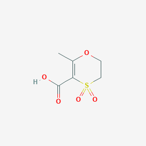 molecular formula C6H8O5S B2678972 2-Methyl-5,6-dihydro-1,4-oxathiine-3-carboxylic acid 4,4-dioxide CAS No. 58941-08-5