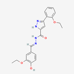 (E)-N'-(3-ethoxy-4-hydroxybenzylidene)-3-(2-ethoxyphenyl)-1H-pyrazole-5-carbohydrazide