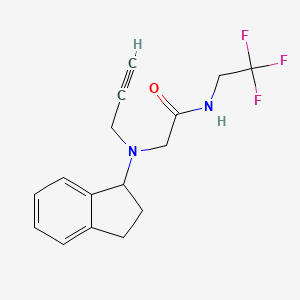 2-[(2,3-dihydro-1H-inden-1-yl)(prop-2-yn-1-yl)amino]-N-(2,2,2-trifluoroethyl)acetamide