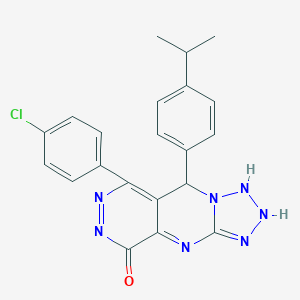 molecular formula C21H18ClN7O B267899 10-(4-chlorophenyl)-8-(4-propan-2-ylphenyl)-2,4,5,6,7,11,12-heptazatricyclo[7.4.0.03,7]trideca-1,3,9,11-tetraen-13-one 