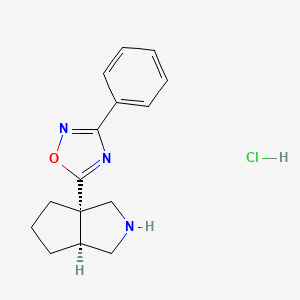 molecular formula C15H18ClN3O B2678994 5-[(3aS,6aS)-octahydrocyclopenta[c]pyrrol-3a-yl]-3-phenyl-1,2,4-oxadiazole hydrochloride CAS No. 1820580-85-5