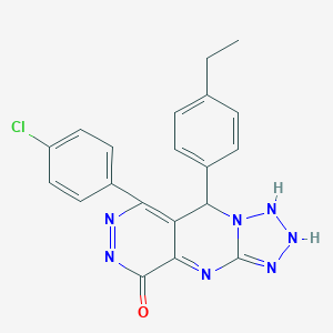 molecular formula C20H16ClN7O B267900 10-(4-chlorophenyl)-8-(4-ethylphenyl)-2,4,5,6,7,11,12-heptazatricyclo[7.4.0.03,7]trideca-1,3,9,11-tetraen-13-one 