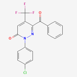 molecular formula C18H10ClF3N2O2 B2679003 6-苯甲酰基-2-(4-氯苯基)-5-(三氟甲基)-3(2H)-吡啶并[1,2-d]嗪酮 CAS No. 478032-30-3