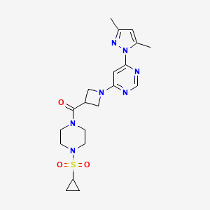 (4-(cyclopropylsulfonyl)piperazin-1-yl)(1-(6-(3,5-dimethyl-1H-pyrazol-1-yl)pyrimidin-4-yl)azetidin-3-yl)methanone