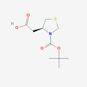 2-[(4S)-3-[(2-Methylpropan-2-yl)oxycarbonyl]-1,3-thiazolidin-4-yl]acetic acid