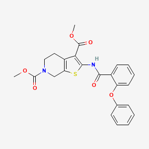 molecular formula C24H22N2O6S B2679030 二甲基 2-(2-苯氧基苯甲酰胺基)-4,5-二氢噻吩并[2,3-c]吡啶-3,6(7H)-二羧酸酯 CAS No. 886941-73-7