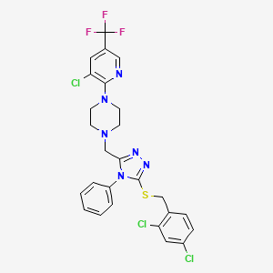 1-[3-chloro-5-(trifluoromethyl)-2-pyridinyl]-4-({5-[(2,4-dichlorobenzyl)sulfanyl]-4-phenyl-4H-1,2,4-triazol-3-yl}methyl)piperazine