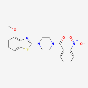 molecular formula C19H18N4O4S B2679044 (4-(4-甲氧基苯并[ d]噻唑-2-基)哌嗪-1-基)(2-硝基苯基)甲酮 CAS No. 897477-26-8