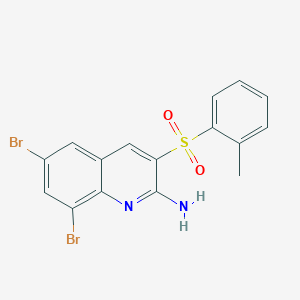 6,8-Dibromo-3-[(2-methylphenyl)sulfonyl]-2-quinolinamine