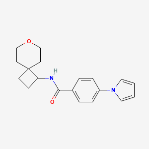 molecular formula C19H22N2O2 B2679055 4-(1H-pyrrol-1-yl)-N-(7-oxaspiro[3.5]nonan-1-yl)benzamide CAS No. 2309572-28-7