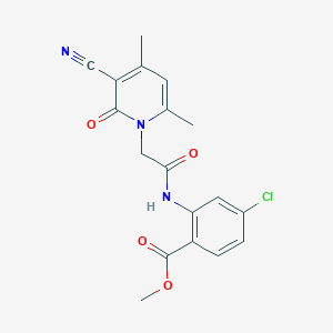 methyl 4-chloro-2-(2-(3-cyano-4,6-dimethyl-2-oxopyridin-1(2H)-yl)acetamido)benzoate