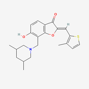 (Z)-7-((3,5-dimethylpiperidin-1-yl)methyl)-6-hydroxy-2-((3-methylthiophen-2-yl)methylene)benzofuran-3(2H)-one